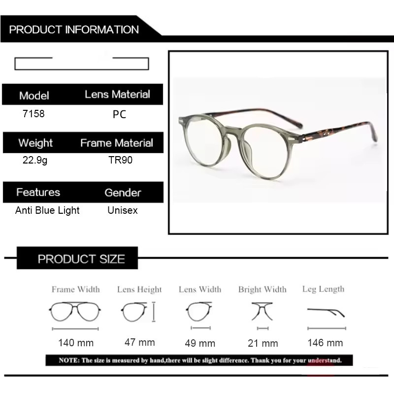 LOERHUNAR Korrektionsbrille, Rund, Vollrand, TR90, Unisex - Bild 2