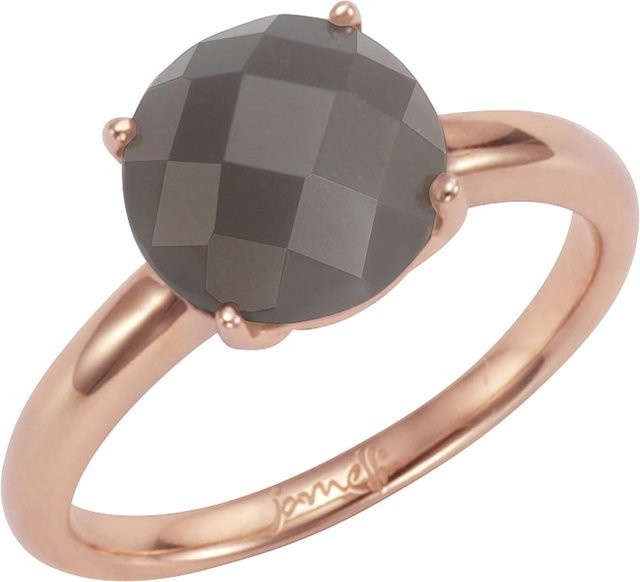 Jamelli Ring 925 Silber, rosé vergoldet, Mondstein, Unisex - Bild 1