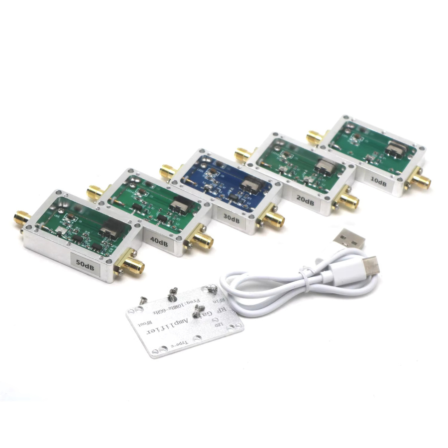 DYKBmetered USB-C LNA Rauscharmer Verstärker 10MHz-6GHz in Silber für HF-Signalempfänger Vorverstärkung - Bild 1