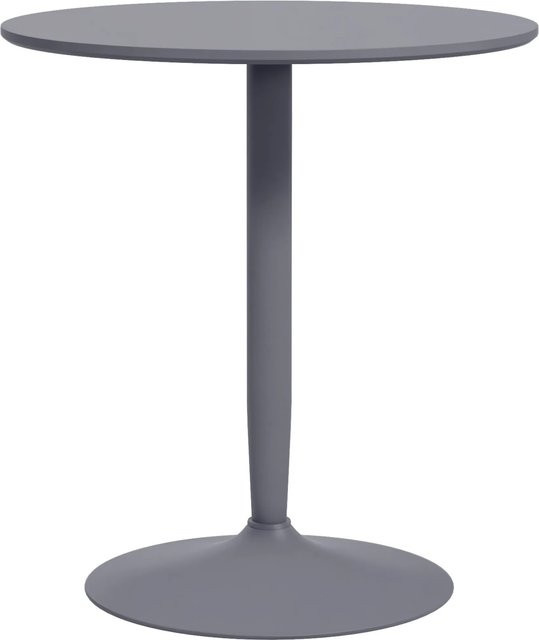 HOMCOM Esstisch in modernem Design aus MDF und Stahl, rund, Grau, B/T/H: 70 x 70 x 75 cm - Bild 1