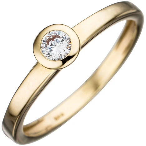 Colfem Ring 333 Gelbgold, Zirkonia, Damen, Größe 60 - Bild 1