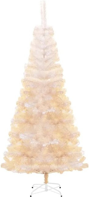vidaXL Künstlicher Weihnachtsbaum in Weiß aus PVC und Stahl, Höhe: 180 cm - Bild 1