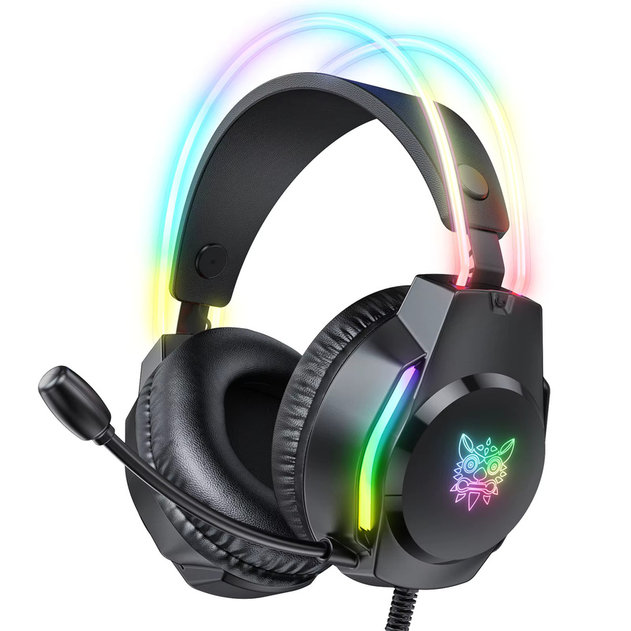 ONIKUMA X26 Gaming-Headset Over-Ear mit RGB-Licht und Mikrofon in Schwarz - Bild 2