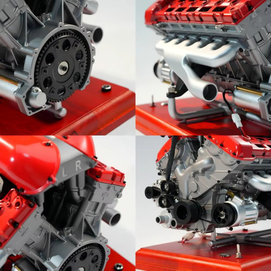 TECHING V12 Motormodell-Bausatz, Arbeitsmotormodell, Maßstab 1:4 - Bild 3
