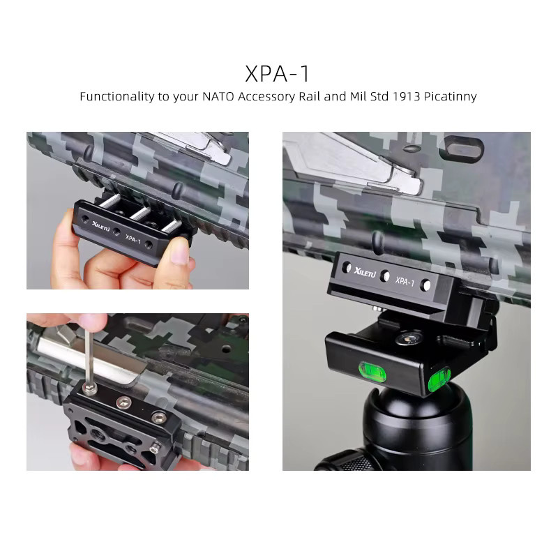 XILETU Picatinny zu Arca Swiss Quick Release Plate Adapter für Jagdstative in Schwarz - Bild 5