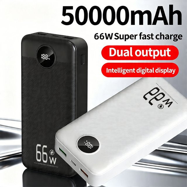 Cohana Powerbank 50000mAh mit 66W Superschnellladefunktion in Schwarz für iOS und Android - Bild 1