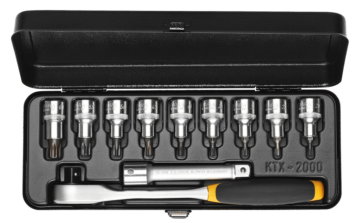 Elora Steckschlüssel-Satz 1/2 Zoll TORX 11-teilig in Silber ELORA-770-KTTXU - Bild 1