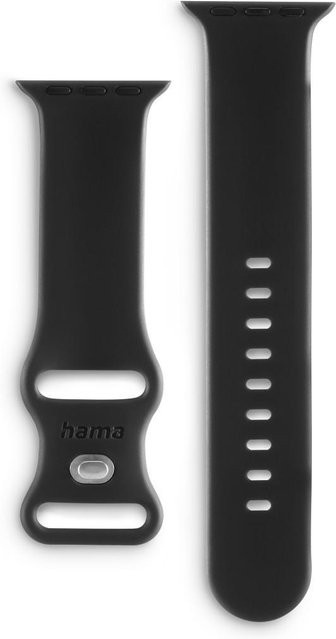 Hama Uhrenarmband Silikon, Schwarz, Unisex, Apple Watch 38/40/41mm - Bild 1