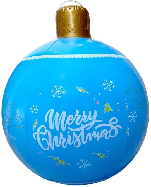 Aufblasbare Weihnachtskugel von Shunmaii in Blau, 60 cm Durchmesser für die Outdoor-Dekoration - Bild 1