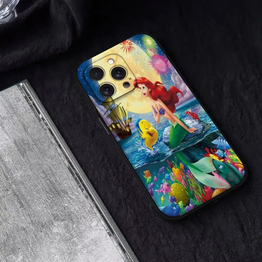 Schutzhülle Die kleine Meerjungfrau für Apple iPhone 11 bis 17 Pro Max in Schwarz und Multicolour - Bild 5