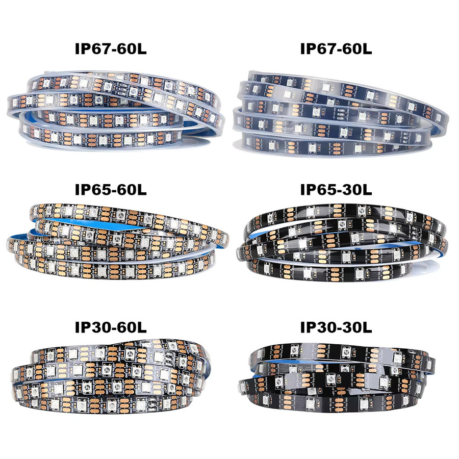 YNL WS2812B RGBIC LED-Streifen DC5V, individuell adressierbare SMD LED-Leuchten, IP30, Multicolour - Bild 6