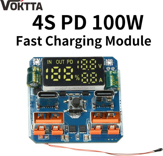 Voktta PD100W Schnelllademodul 4S 20V 5A Buck-Boost-Modul für Lithiumbatterien in Blau - Bild 1