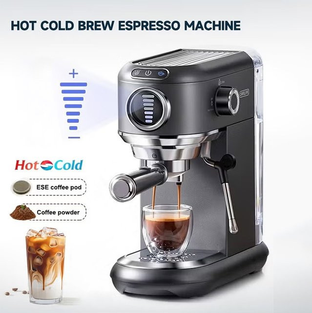 CAFELFFE MK-601F 4-in-1 Espresso-Kaffeemaschine mit Milchaufschäumer, 19 Bar Kapselmaschine für Nespresso Original, ESE-Pads und Kaffeepulver mit 7-stufiger Kaffeevolumenregulierung, 1450W - Bild 1