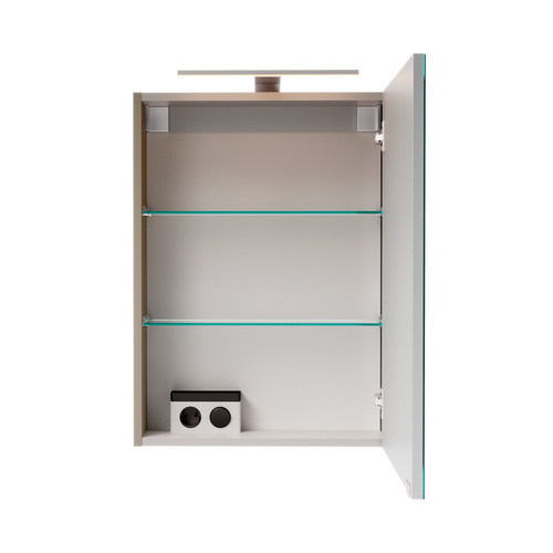 Fackelmann Spiegelschrank SBC mit LED-Beleuchtung und Soft-Close-Türen, Cubanit Grau, B/T/H: 50 x 15,3 x 68 cm - Bild 3