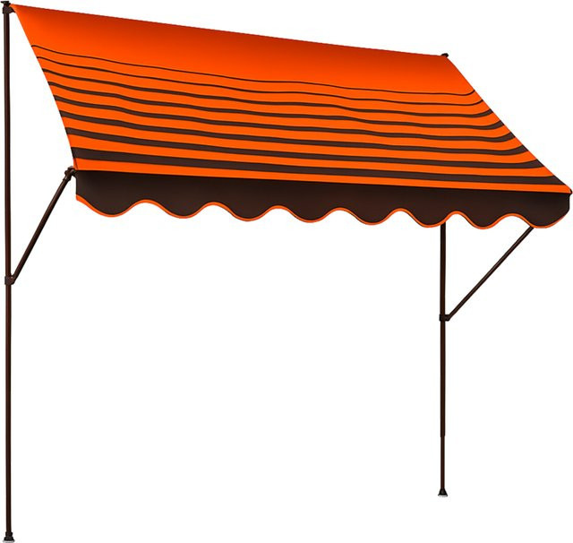 Angerer Klemmmarkise braun orange gestreift Breite: 300 cm - Bild 1