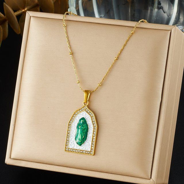 DIEYURO Halskette, Edelstahl, Gold, Damen, Vintage, Anhänger - Bild 1