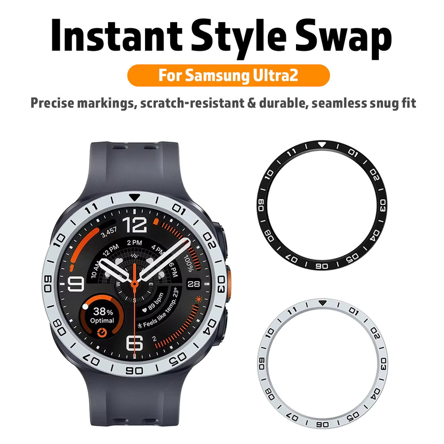 CAOWTAN Schutzring für Samsung Galaxy Watch Ultra 2, 47mm, Schwarz - Bild 3