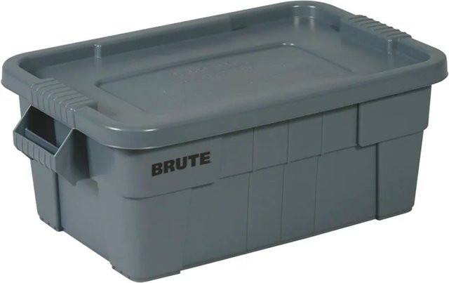 Rubbermaid PROREGAL Aufbewahrungsbox mit Deckel und Griffen, Grau, H x B x T: 27,1 x 44,1 x 70,7 cm - Bild 1