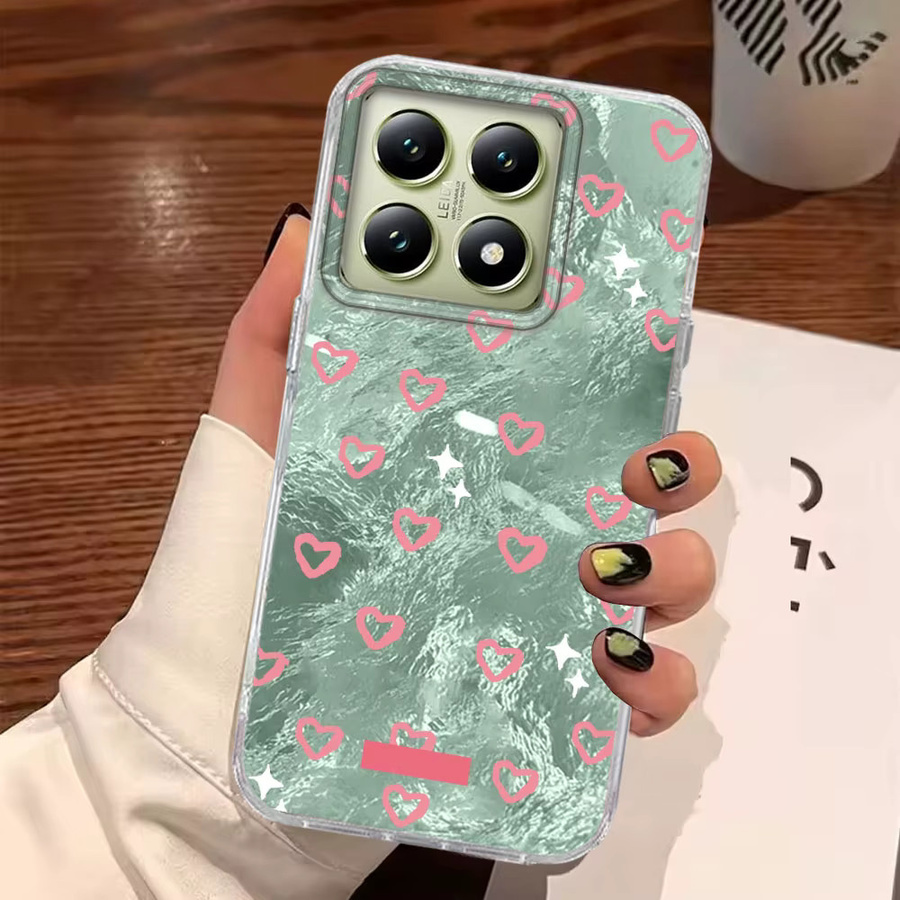 Handyhülle für Xiaomi 14T 13T Pro 11 Lite Poco X5 X6 X7 M6 C65 C61 M5S in Rosa mit Herz-Design aus TPU - Bild 2
