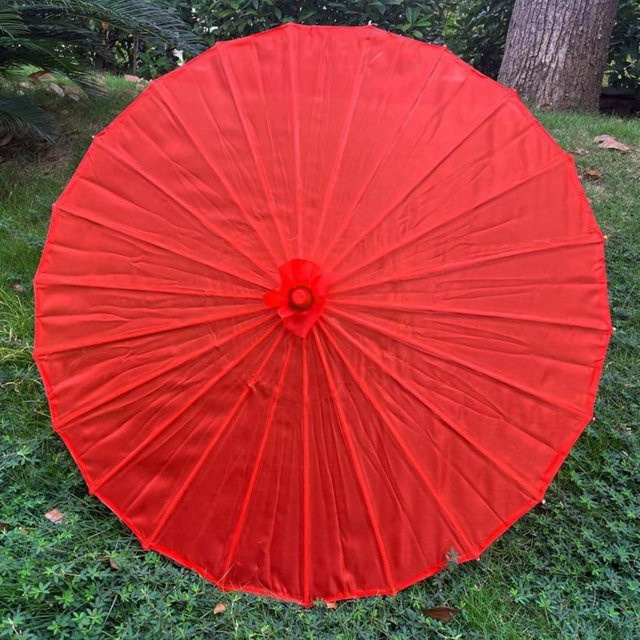HNyouchuang Tanzschirm aus Seidenstoff im klassischen japanischen Stil, Farbe: Rot, Durchmesser: 56 cm - Bild 1