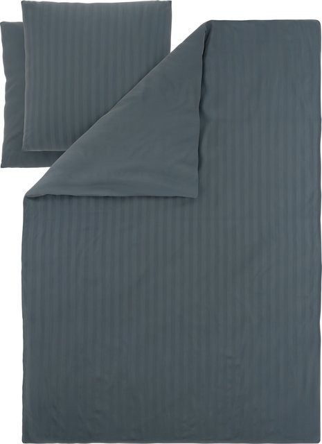 LIVARNO Mako-Satin Bettwäsche Set Blau, 1x Bettdecke und 2x Kissenbezug, B/H: 200 x 220 cm - Bild 1