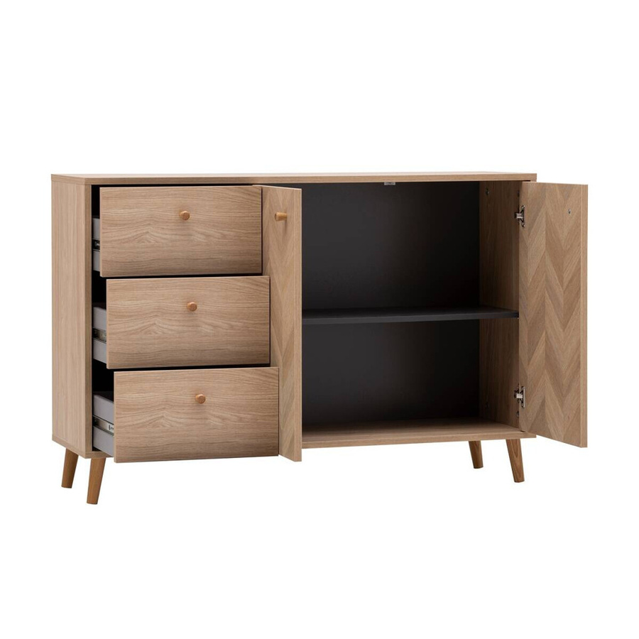 Schildmeyer Sideboard Visby Eiche Fischgräte in Vintage-Look, B/H/T: 109 x 63,9 x 33,05 cm - Bild 3