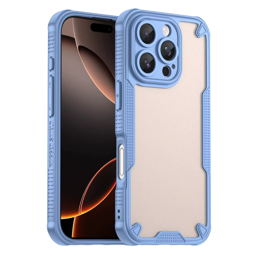 Panbon Handyhülle mit mattem Gehäuse für iPhone 16 15 14 13 12 11 Pro Max in Transparent und Blau - Bild 2