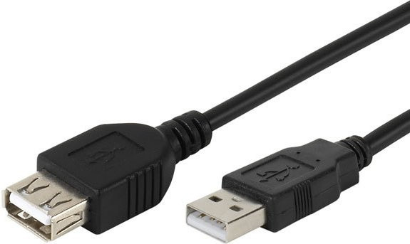 Vivanco USB 2.0 Verlängerungskabel USB-A in Schwarz, Länge: 1,8 m - Bild 1