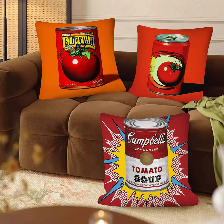 Kayou Kissenbezug Andy Warhol Pop Art Tomatensuppe, quadratisch, Mehrfarbig, Breite: 40 cm, Höhe: 40 cm, Tiefe: 40 cm - Bild 3