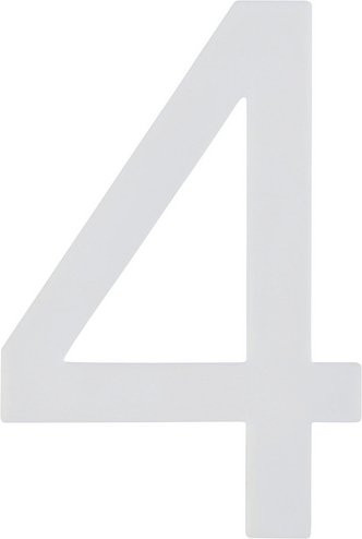 ALPERTEC Hausnummer 4 aus Kunststoff in Weiß, nachtleuchtend, B/H/T: 9,7 x 18 x 0,4 cm - Bild 1