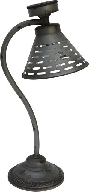DELUKE Solar-Tischlampe RENNES Outdoor Leuchte für Garten und Terrasse in Silber-Antik, B/T/H: 57 x 22 x 30 cm - Bild 1