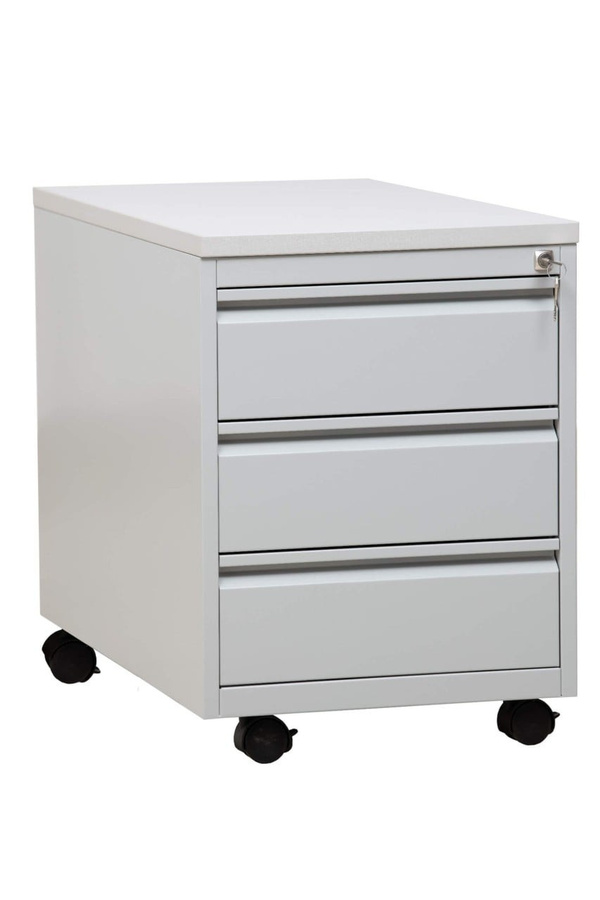Rollcontainer Basic BIGBOXX in Weiß matt mit Rollen für dein Home-Office - Bild 1