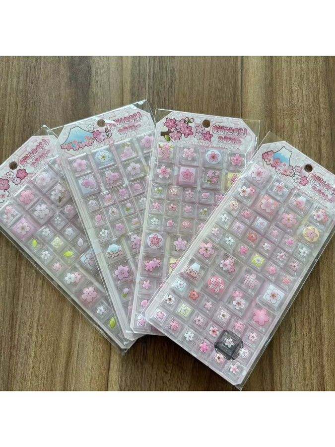 4 Stück Kirschblüten Mount Fuji Harz-Aufkleber in Multicolour von Anime Worlds Store für Planer und DIY-Geschenkverpackungen - Bild 2