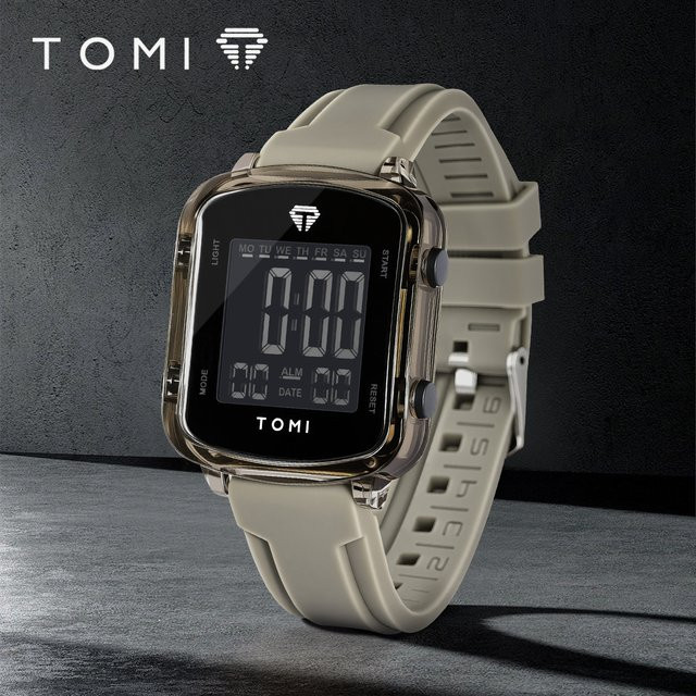 TOMI Digitaluhr, Grün, Kunststoff, Silikon, Unisex - Bild 1