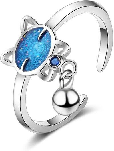 Ring, Blau, Zinklegierung, Kristall, Zirkonia, Damen - Bild 1
