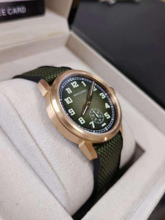 Specht&Söhne Armbanduhr, Herren, Automatik, grünes Zifferblatt, Silikonarmband - Bild 3