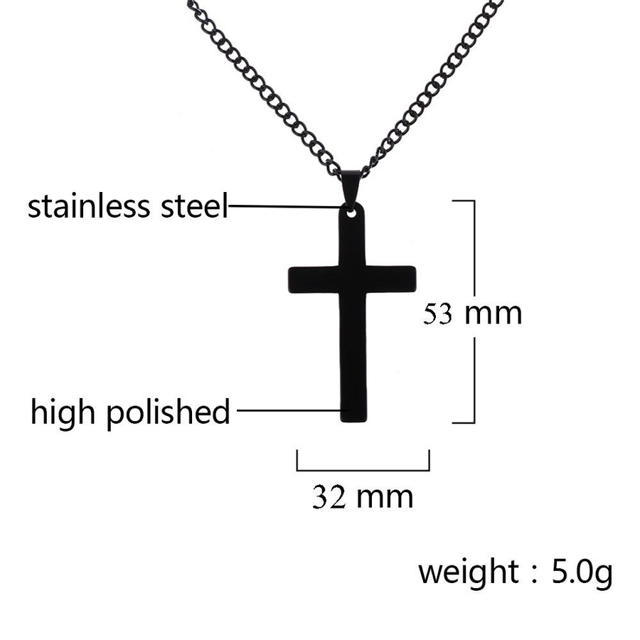 SHyuduo Halskette Edelstahl, Bicolor, Kreuz-Anhänger, Herren - Bild 3