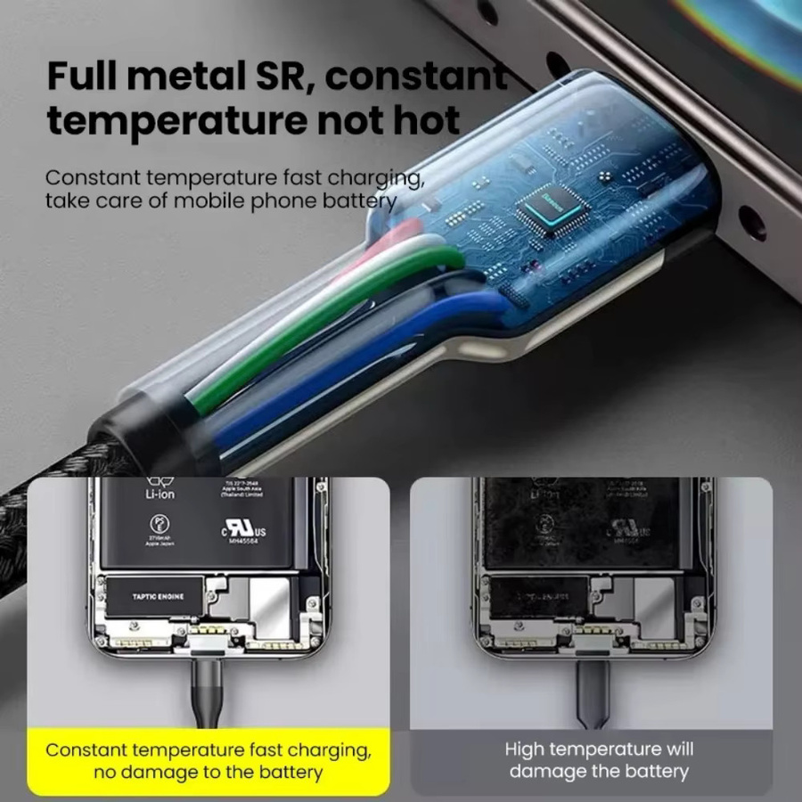 USB-C auf USB-C Schnellladekabel 60W für iPhone 15/16 und Powerbank, Länge: 0,25 m - Bild 6