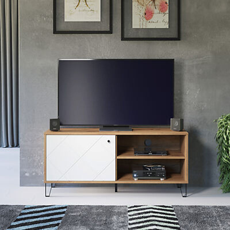 Trendteam TV-Lowboard Touch in Weiß Matt mit Eiche Artisan Nachbildung, B/H/T: 123 x 56 x 40 cm - Bild 2
