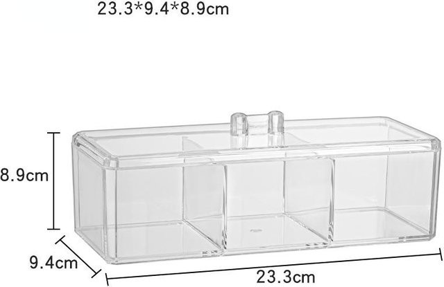 Transparente Kosmetik-Aufbewahrungsbox aus Acryl als Make-up-Organizer für Wattestäbchen und Wattepads - Bild 1