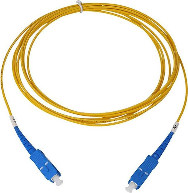BlueOptics Simplex LWL Patchkabel SC-UPC/SC-UPC Singlemode E9/125µm OS2 G.657.A1, 50 Meter, Blau und Gelb - Bild 1
