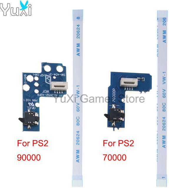 YuXi Power On/Off Reset Switch Board mit Flex-Flachbandkabel für PlayStation 2 SCPH 70000 75000 77000 79000 90000 in Blau - Bild 1