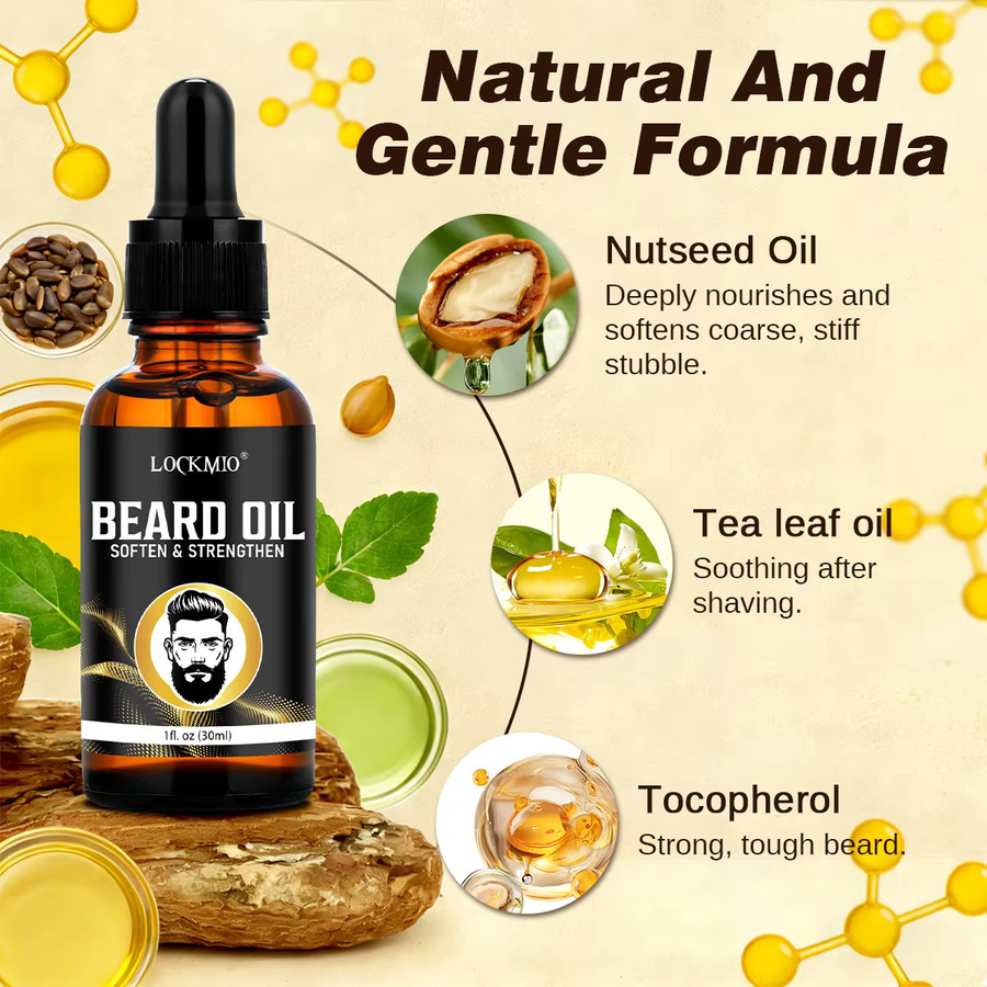 LOCKMIO Bartpflege-Set für Herren, Bartöl, Serum, Balsam & Zubehör - Bild 5