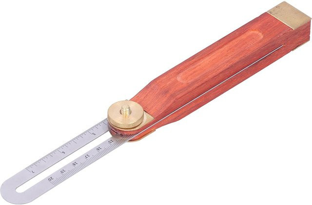 Einstellbares Winkel-Lineal für die Holzbearbeitung von TOMTOP JMS, Schiebe-Messwerkzeug für Zimmereien, Braun - Bild 1