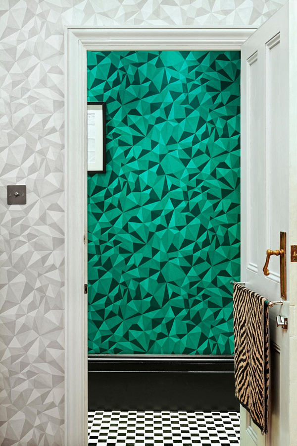 Cole & Son Tapete Quartz Emerald in Grün mit geometrischem Abstract-Design aus Non-Woven - Bild 1
