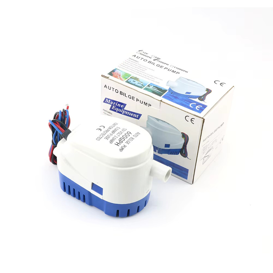 AICANTEK Automatische Tauchbilgenpumpe für Boote und Hausboote, elektrische Marine-Wasserpumpe, 12V/24V DC, Weiß - Bild 2