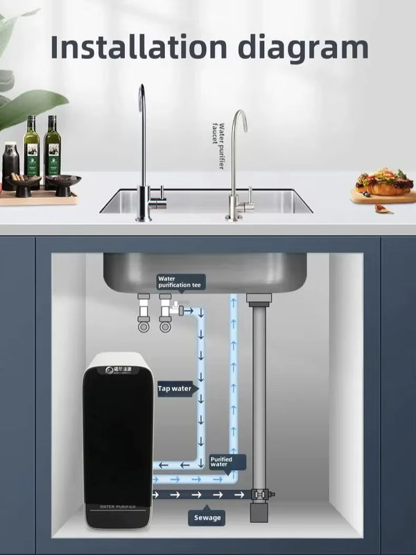 SHUANGLI Küchen-Wasserfilter Umkehrosmose-Wasserfiltrationssystem mit 600G/800G Durchflussrate und reduziertem TDS-Wert - Bild 7