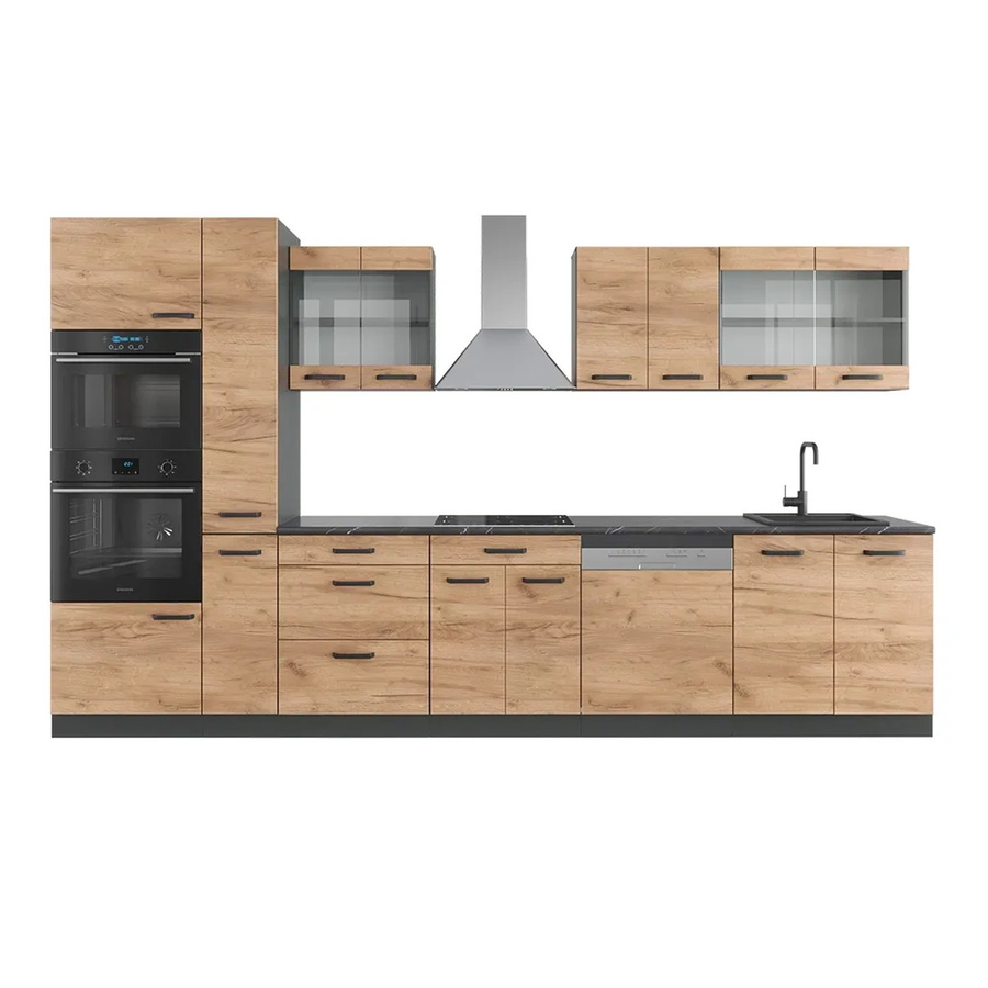 Vicco R-Line Küchenzeile Einbauküche in Eiche und Anthrazit mit 350 cm Breite - Bild 3