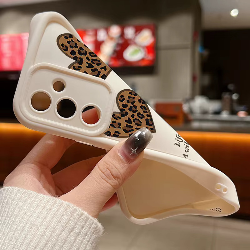 Handyhülle mit Retro Leopard Print und Herzen für Samsung Galaxy S25 S24 S23 S22 Ultra FE A55 A54 A16 A15 in Multicolour und Weiß - Bild 4
