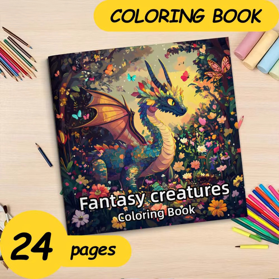 Fantasy-Kreaturen Malbuch, DIY Kunst-Kritzelbuch, bunt, für adults - Bild 2